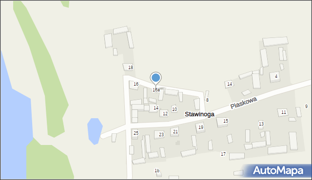 Stawinoga, Piaskowa, 16a, mapa Stawinoga