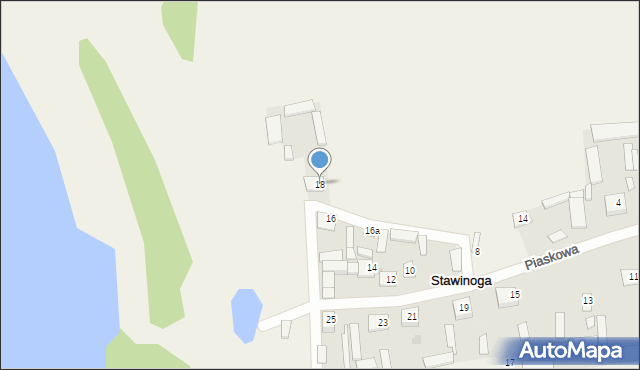 Stawinoga, Piaskowa, 18, mapa Stawinoga