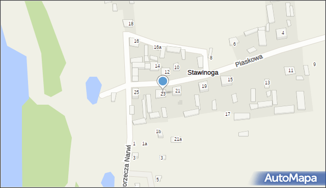 Stawinoga, Piaskowa, 23, mapa Stawinoga