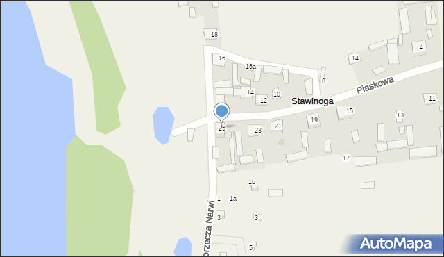 Stawinoga, Piaskowa, 25, mapa Stawinoga