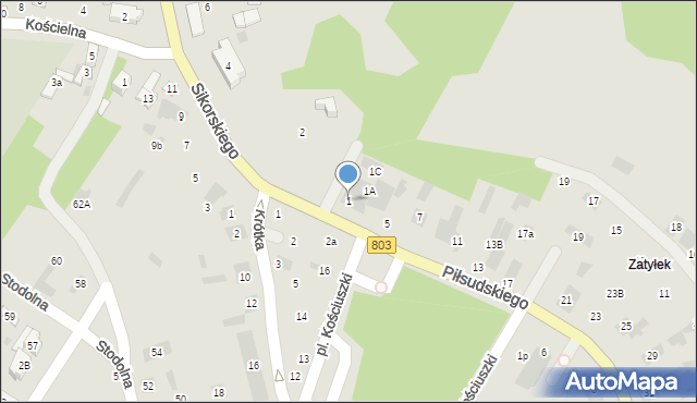 Stoczek Łukowski, Piłsudskiego Józefa, marsz., 1, mapa Stoczek Łukowski