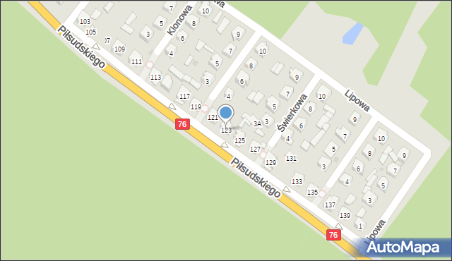 Stoczek Łukowski, Piłsudskiego Józefa, marsz., 123, mapa Stoczek Łukowski