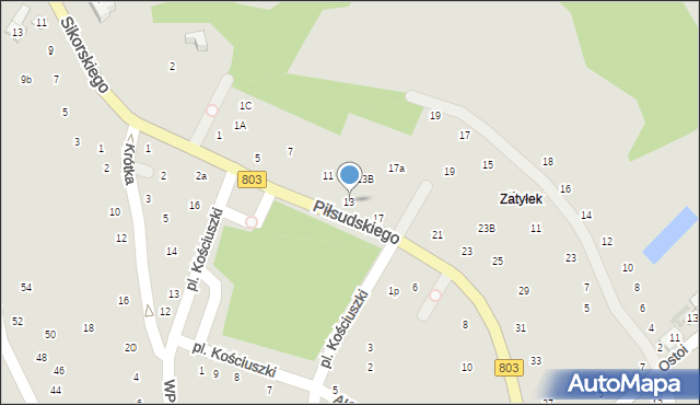 Stoczek Łukowski, Piłsudskiego Józefa, marsz., 13, mapa Stoczek Łukowski
