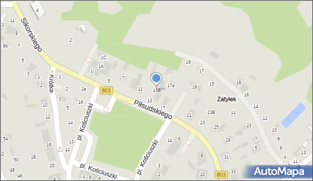 Stoczek Łukowski, Piłsudskiego Józefa, marsz., 13B, mapa Stoczek Łukowski