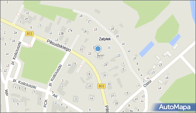 Stoczek Łukowski, Piłsudskiego Józefa, marsz., 25, mapa Stoczek Łukowski