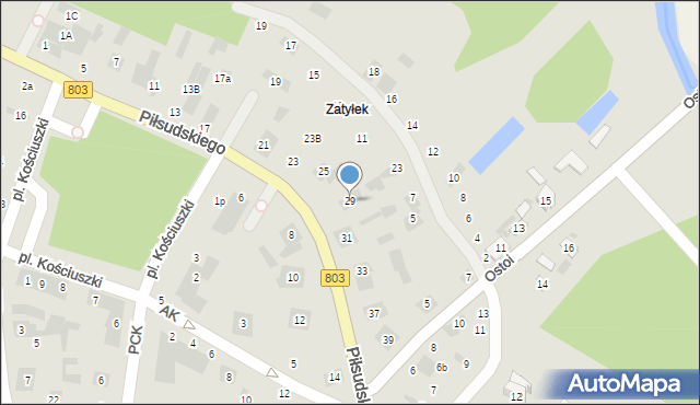 Stoczek Łukowski, Piłsudskiego Józefa, marsz., 29, mapa Stoczek Łukowski
