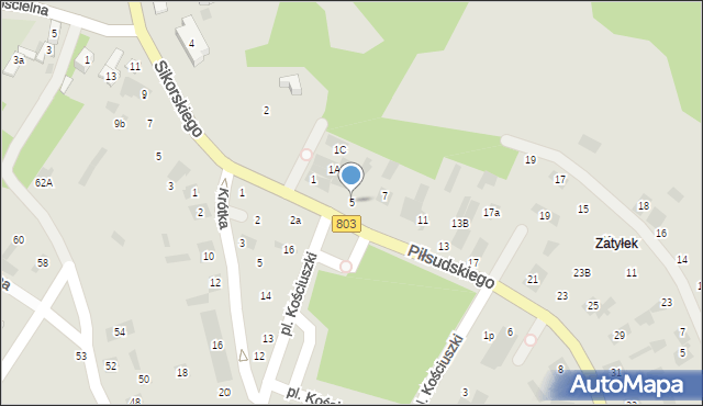 Stoczek Łukowski, Piłsudskiego Józefa, marsz., 5, mapa Stoczek Łukowski