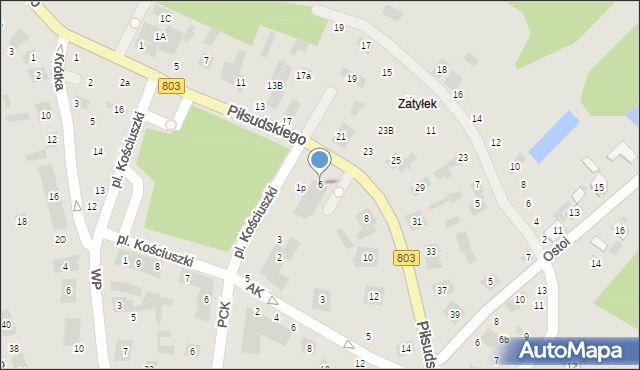 Stoczek Łukowski, Piłsudskiego Józefa, marsz., 6, mapa Stoczek Łukowski