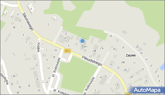 Stoczek Łukowski, Piłsudskiego Józefa, marsz., 9, mapa Stoczek Łukowski