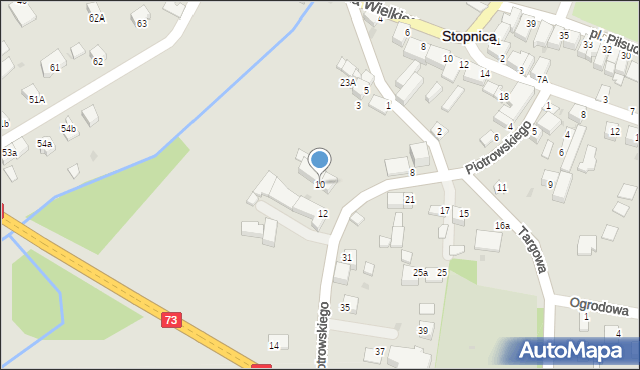 Stopnica, Piotrowskiego, dr., 10, mapa Stopnica