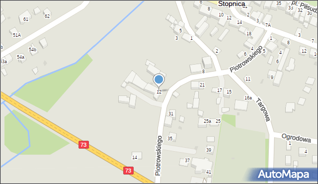 Stopnica, Piotrowskiego, dr., 12, mapa Stopnica