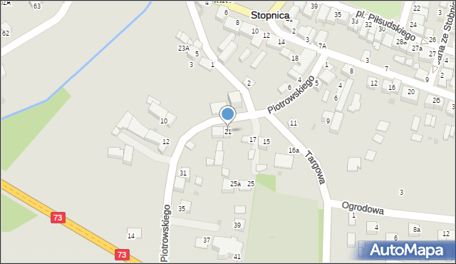 Stopnica, Piotrowskiego, dr., 21, mapa Stopnica