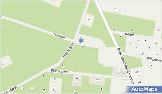 Strachów, Piaszczysta, 3, mapa Strachów