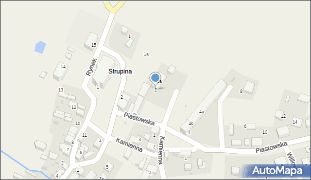 Strupina, Piastowska, 2, mapa Strupina