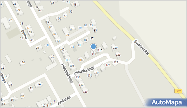 Strzegom, Piłsudskiego Józefa, marsz., 113, mapa Strzegom