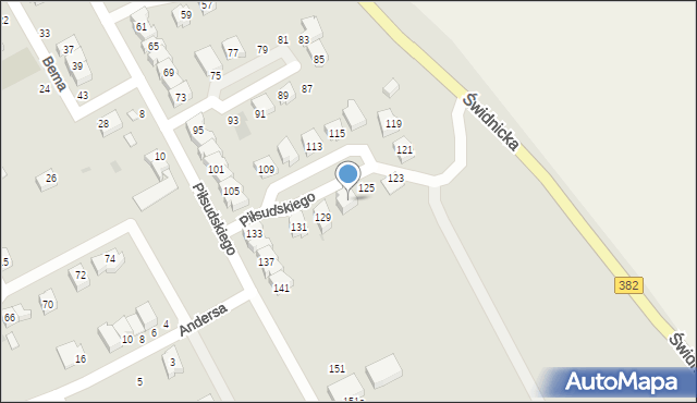 Strzegom, Piłsudskiego Józefa, marsz., 127, mapa Strzegom