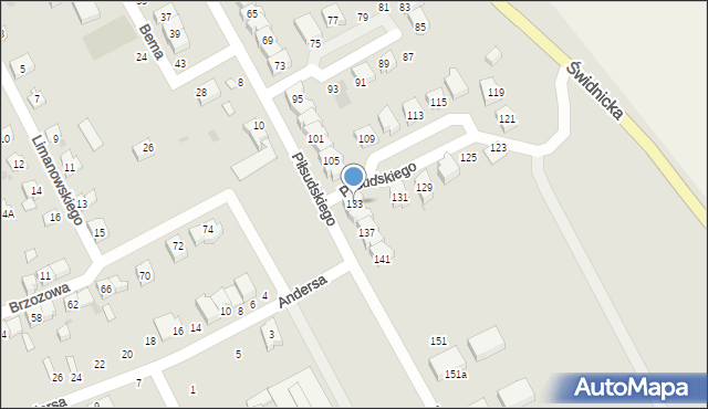 Strzegom, Piłsudskiego Józefa, marsz., 133, mapa Strzegom