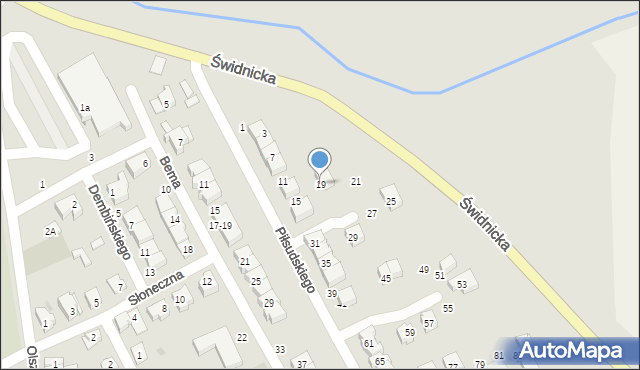 Strzegom, Piłsudskiego Józefa, marsz., 19, mapa Strzegom