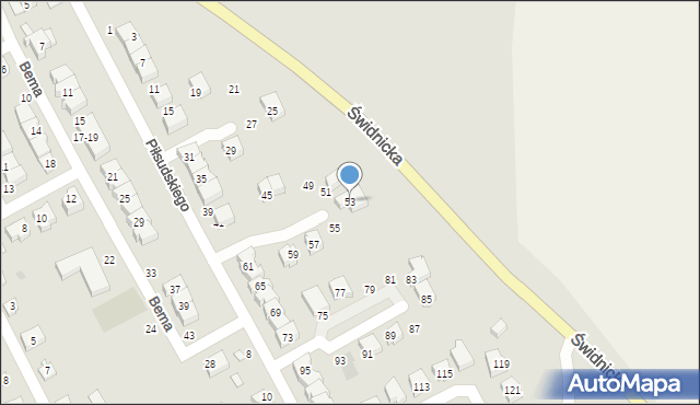 Strzegom, Piłsudskiego Józefa, marsz., 53, mapa Strzegom