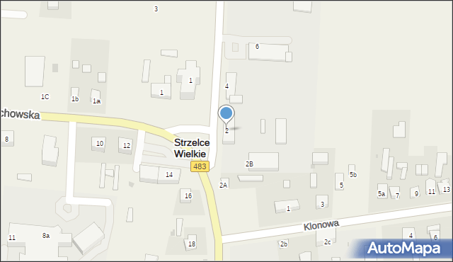 Strzelce Wielkie, Piwna, 2, mapa Strzelce Wielkie