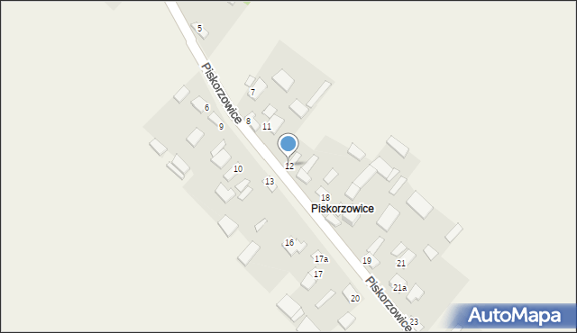 Strzeszkowice, Piskorzowice, 12, mapa Strzeszkowice