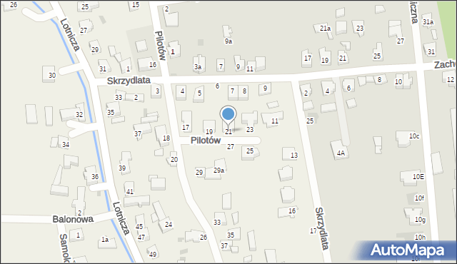 Strzyżewice, Pilotów, 21, mapa Strzyżewice