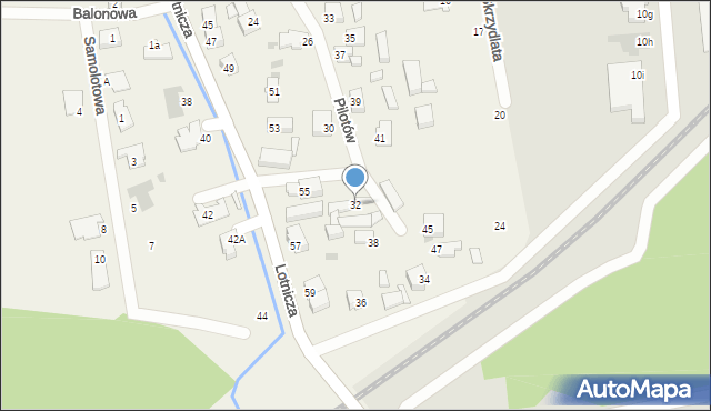 Strzyżewice, Pilotów, 32, mapa Strzyżewice