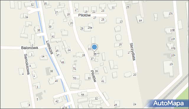 Strzyżewice, Pilotów, 35, mapa Strzyżewice