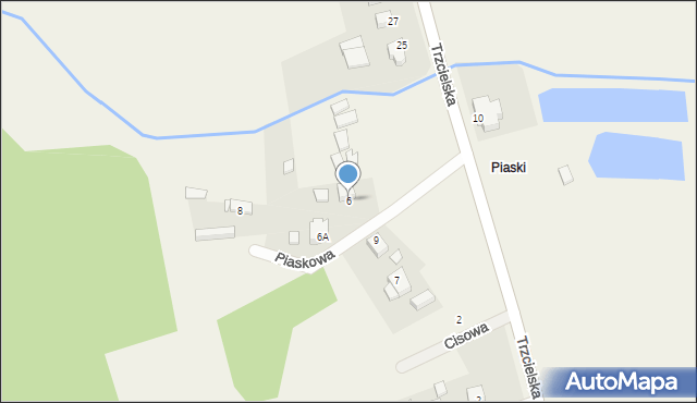 Strzyżewo, Piaskowa, 6, mapa Strzyżewo