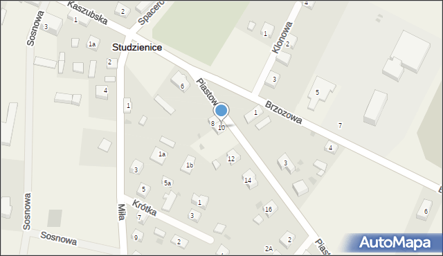 Studzienice, Piastowska, 10, mapa Studzienice