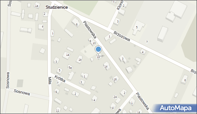 Studzienice, Piastowska, 12, mapa Studzienice