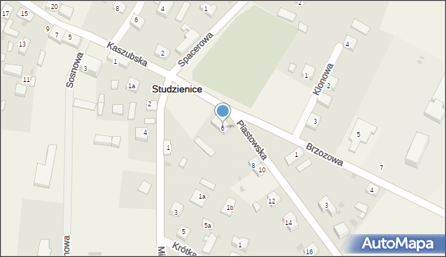 Studzienice, Piastowska, 6, mapa Studzienice