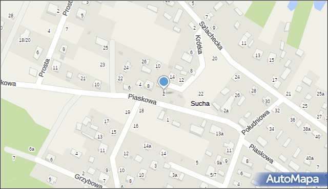 Sucha, Piaskowa, 2, mapa Sucha