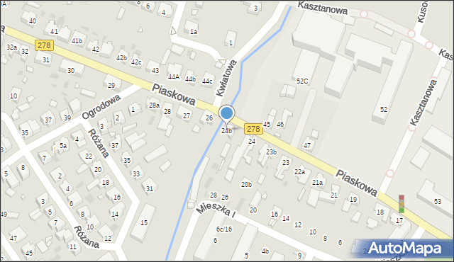 Sulechów, Piaskowa, 24b, mapa Sulechów