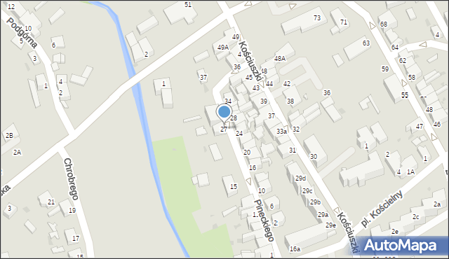 Sulęcin, Pineckiego, 27, mapa Sulęcin