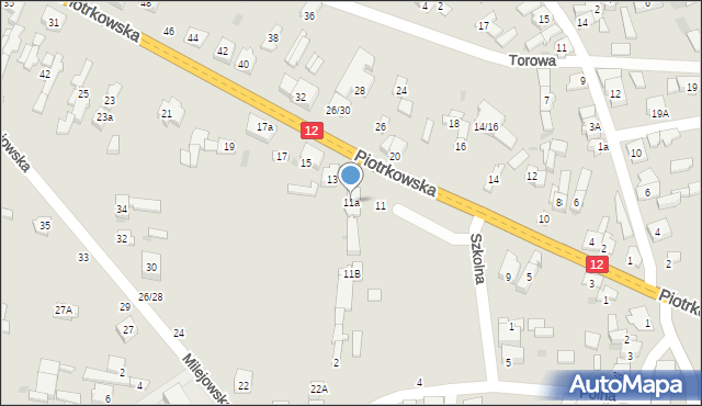 Sulejów, Piotrkowska, 11a, mapa Sulejów