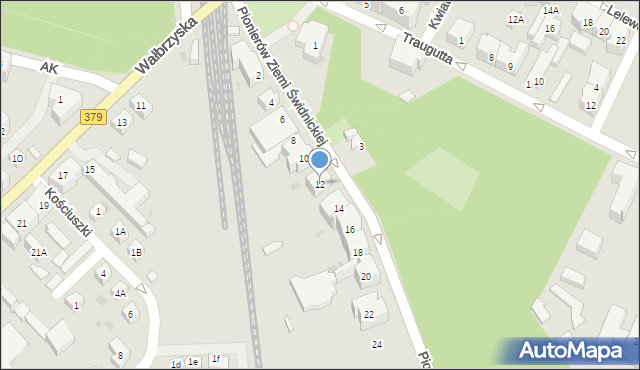 Świdnica, Pionierów Ziemi Świdnickiej, 12, mapa Świdnicy