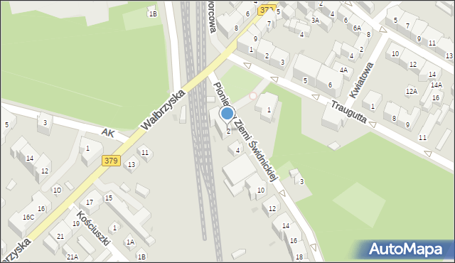 Świdnica, Pionierów Ziemi Świdnickiej, 2, mapa Świdnicy
