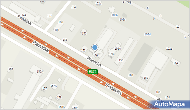 Świdnik, Piasecka, 154, mapa Świdnika