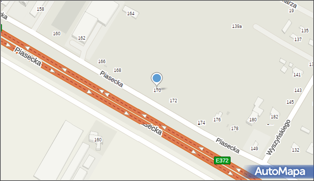 Świdnik, Piasecka, 170, mapa Świdnika