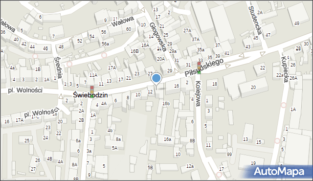 Świebodzin, Piłsudskiego Józefa, marsz., 14, mapa Świebodzin