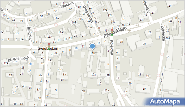 Świebodzin, Piłsudskiego Józefa, marsz., 16b, mapa Świebodzin