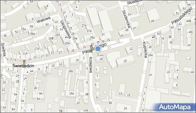 Świebodzin, Piłsudskiego Józefa, marsz., 18p, mapa Świebodzin