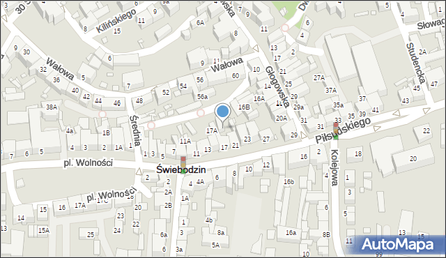 Świebodzin, Piłsudskiego Józefa, marsz., 19, mapa Świebodzin