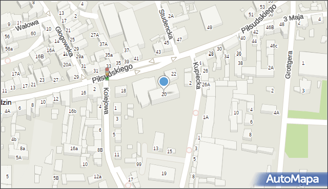 Świebodzin, Piłsudskiego Józefa, marsz., 20, mapa Świebodzin