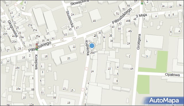 Świebodzin, Piłsudskiego Józefa, marsz., 26A, mapa Świebodzin