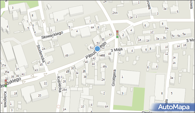 Świebodzin, Piłsudskiego Józefa, marsz., 46A, mapa Świebodzin