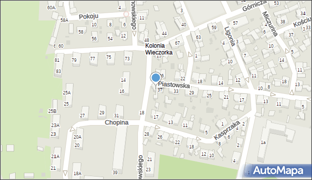 Świętochłowice, Piastowska, 39, mapa Świętochłowice