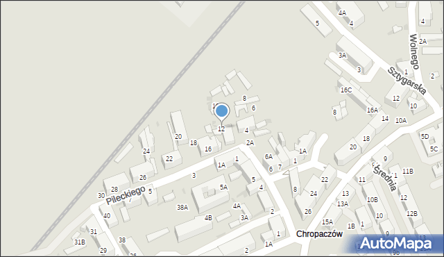 Świętochłowice, Pileckiego Witolda, rtm., 12, mapa Świętochłowice