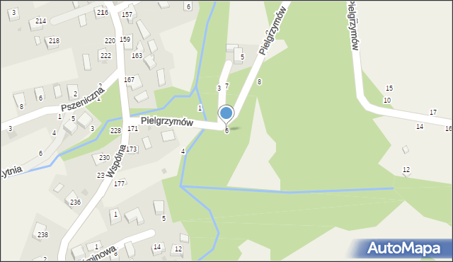 Świnna, Pielgrzymów, 6, mapa Świnna